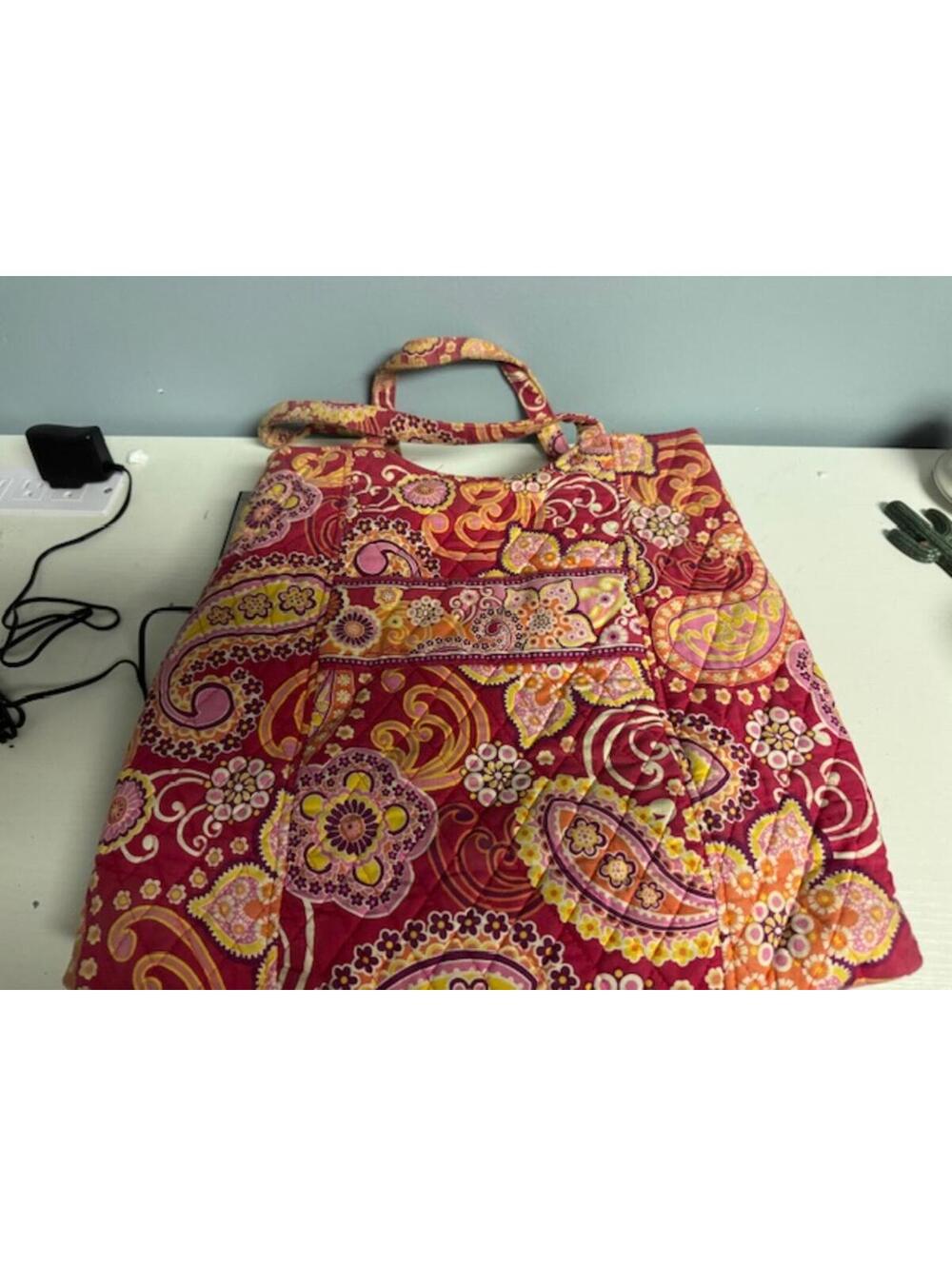 Vera Bradley Quilted Tote Bag with Paisley Floral Pattern